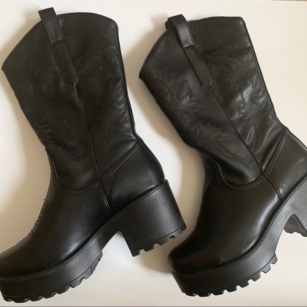 Koi Footwear chunky platform western cowboy boots